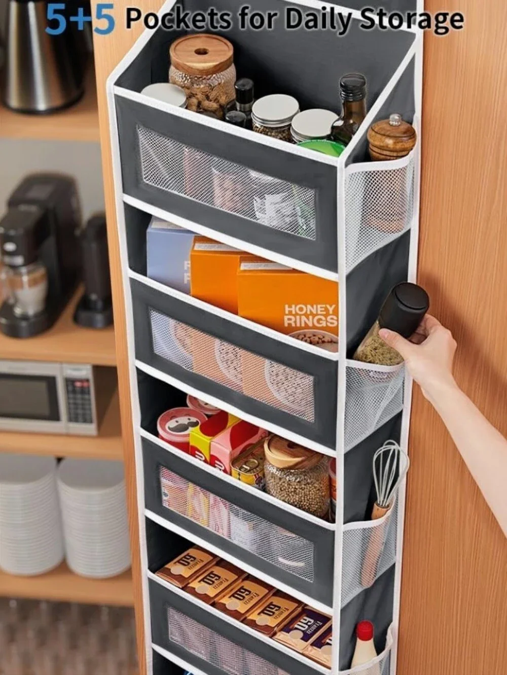 Over-the-Door 8-Bin Hanging Organizer - Black